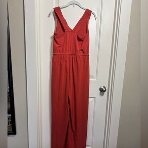 Athleta orange V-Neck Jumpsuit